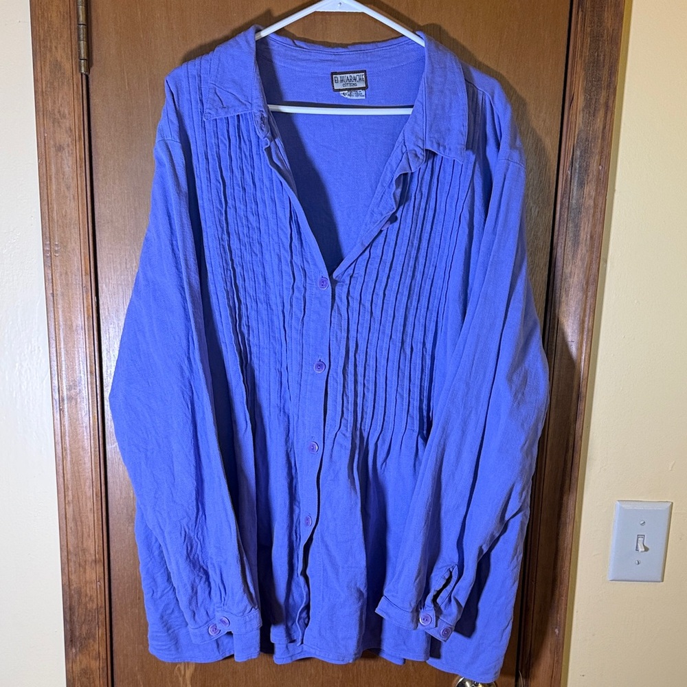 Women's Purple Button Down Shirt Size 1X